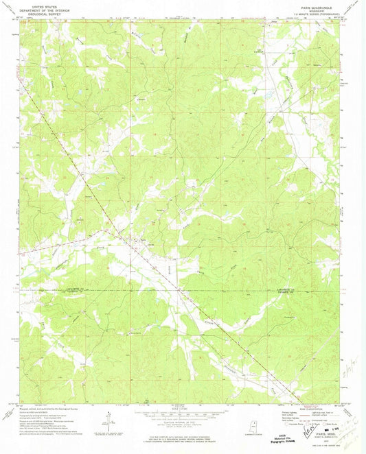 1972 Paris, MS - Mississippi - USGS Topographic Map