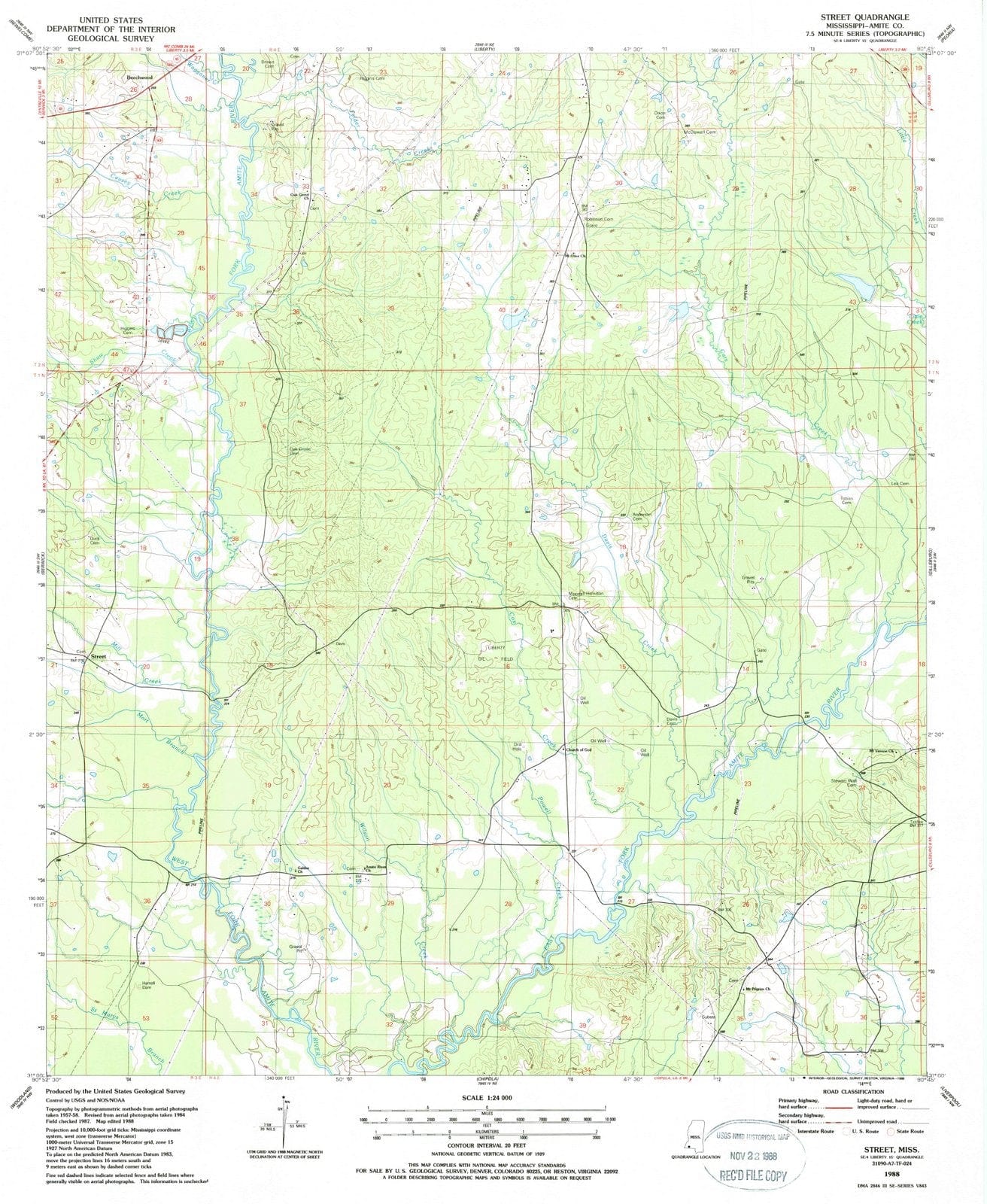 1988 Street, MS - Mississippi - USGS Topographic Map