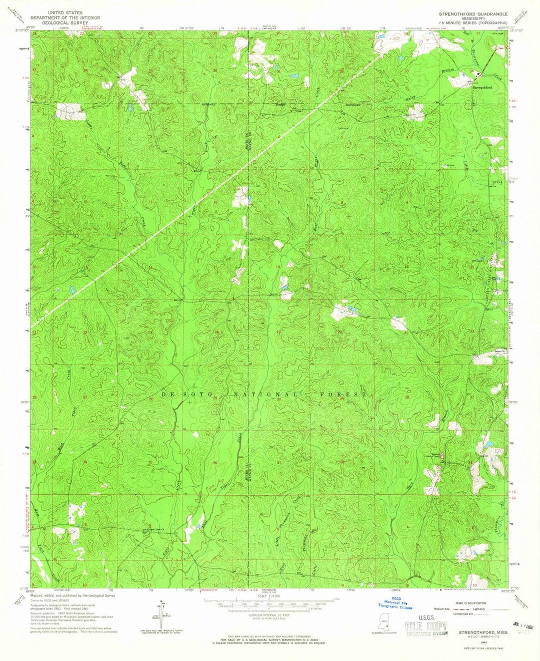 1964 Strengthford, MS - Mississippi - USGS Topographic Map