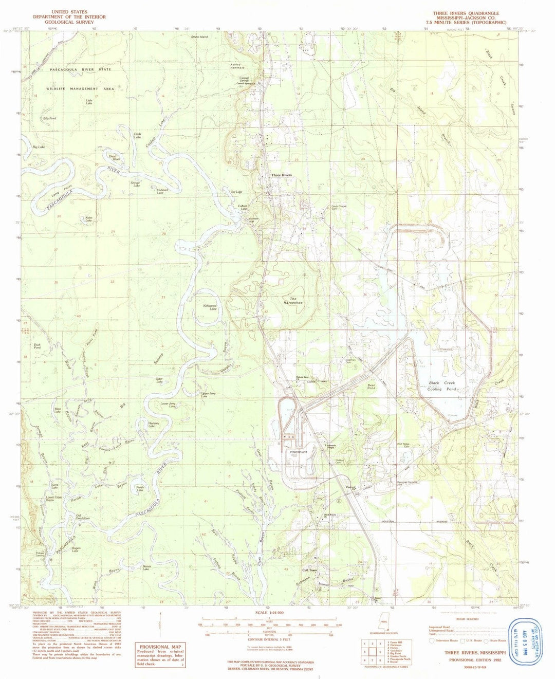 1982 Three Rivers, MS - Mississippi - USGS Topographic Map