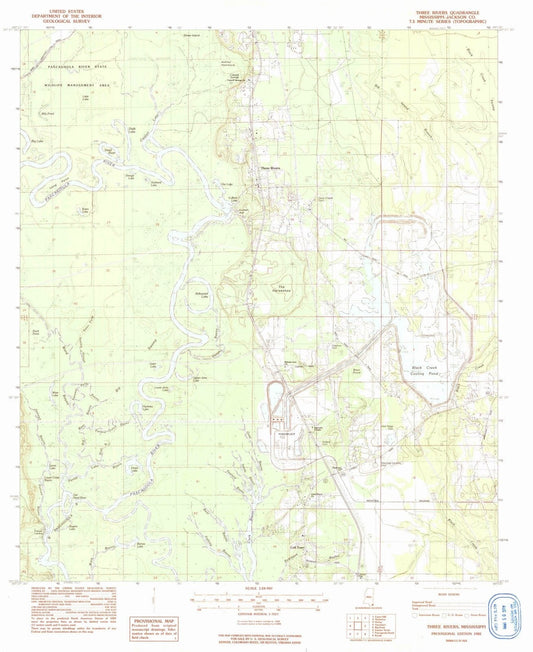 1982 Three Rivers, MS - Mississippi - USGS Topographic Map