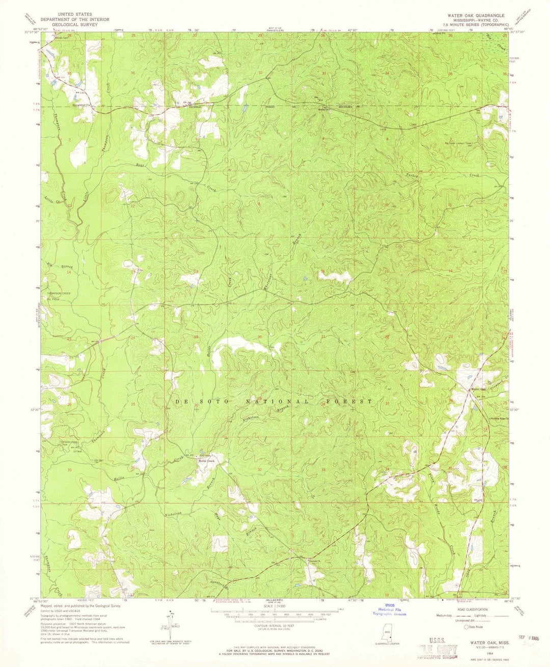 1964 Waterford, MS - Mississippi - USGS Topographic Map