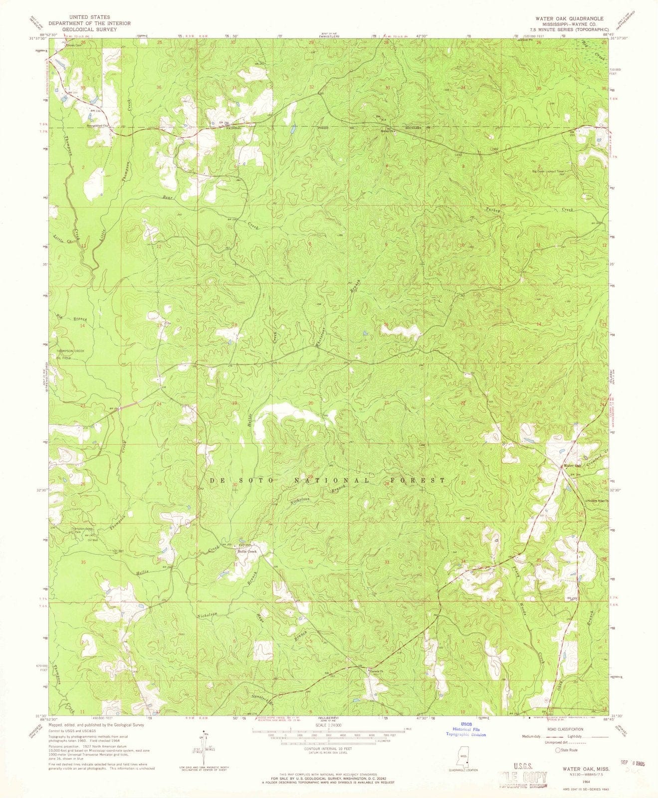 1964 Waterford, MS - Mississippi - USGS Topographic Map