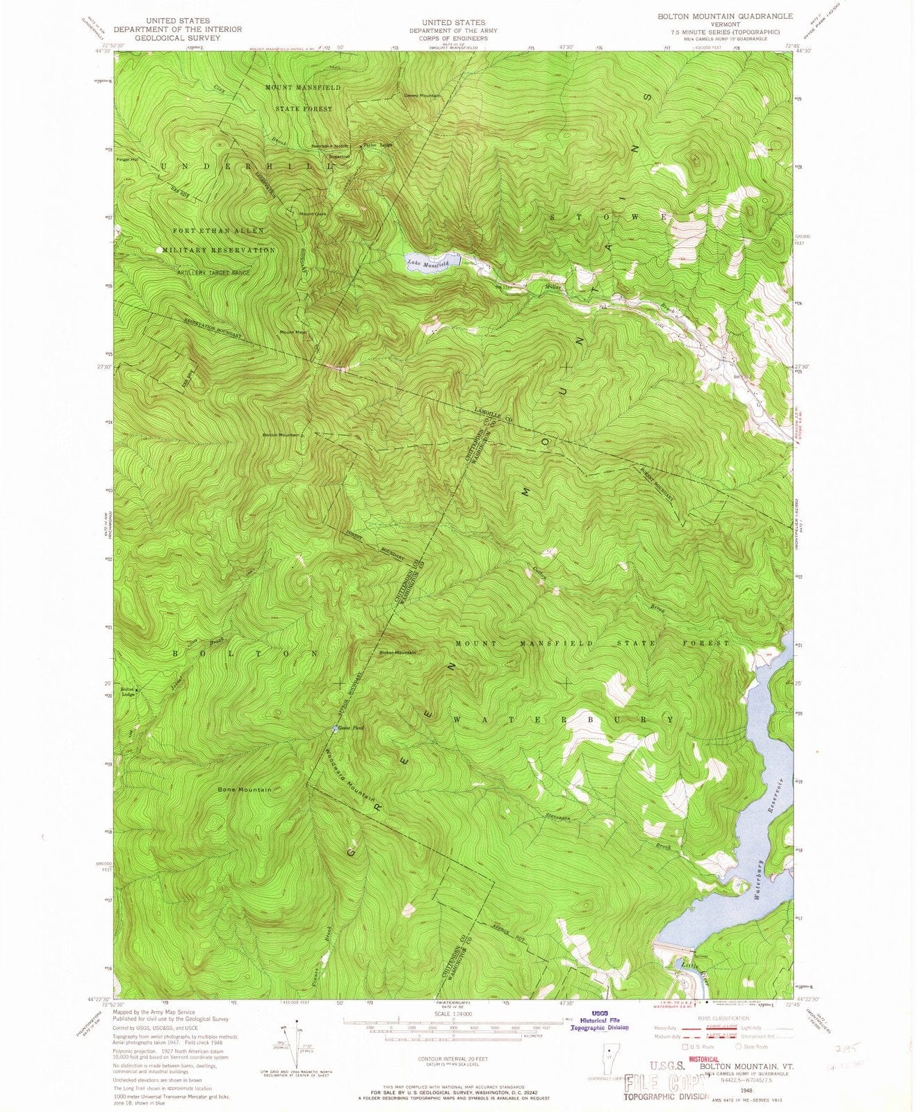 1948 Bolton Mountain, VT - Vermont - USGS Topographic Map