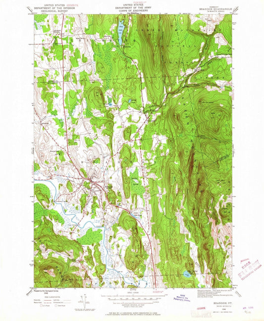 1946 Brandon, VT - Vermont - USGS Topographic Map