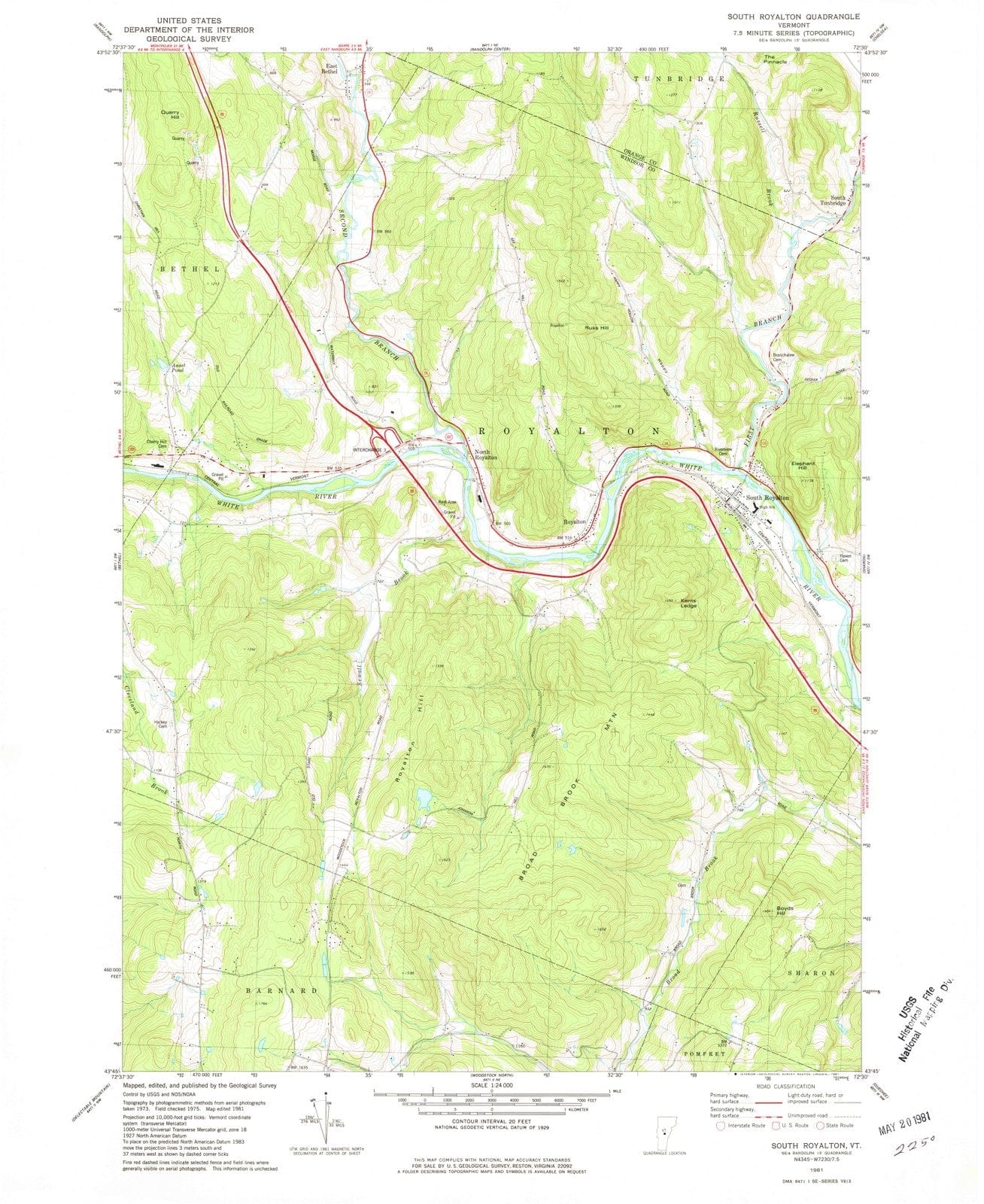 1981 South Royalton, VT - Vermont - USGS Topographic Map