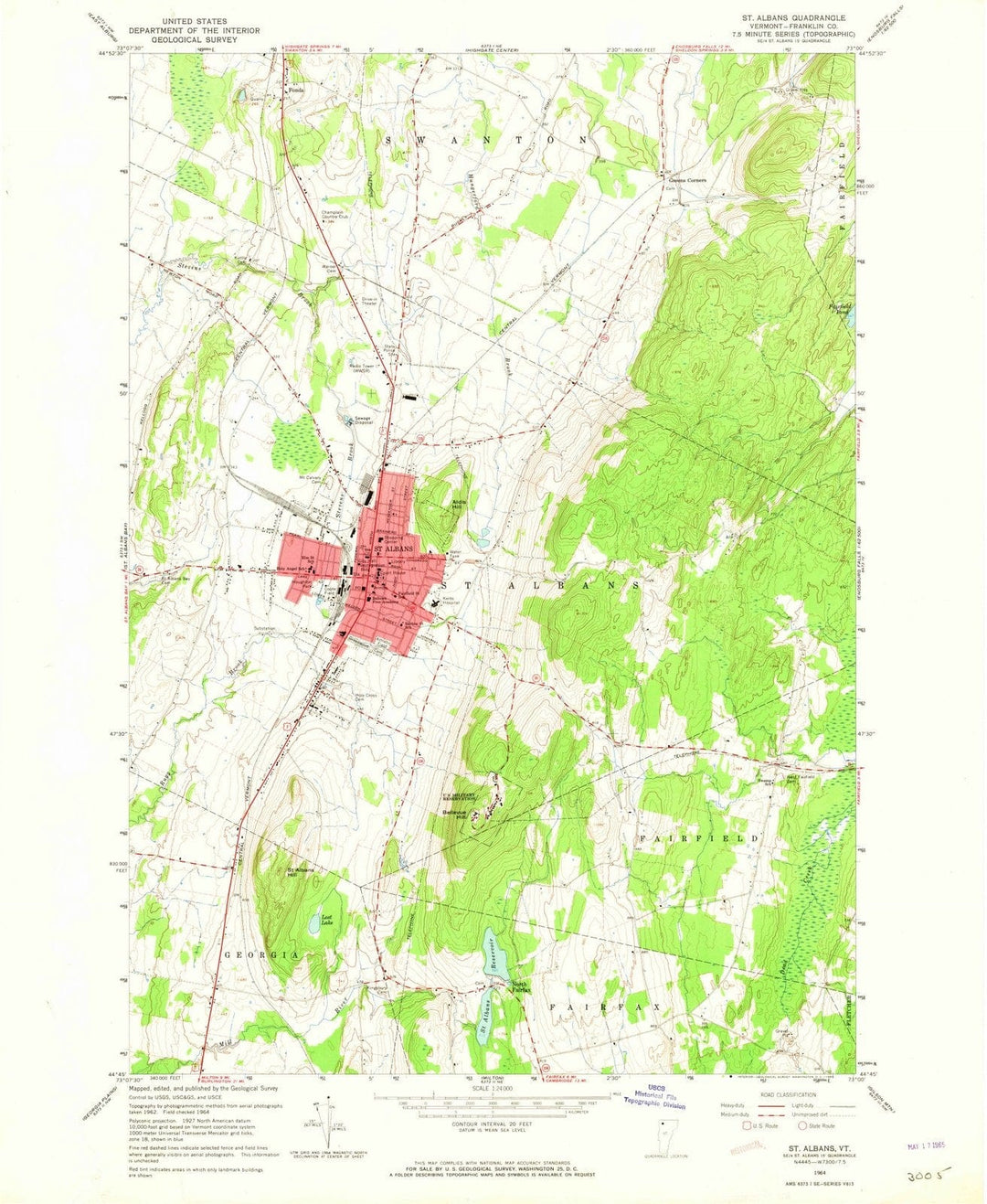 1964 St. Albans, VT - Vermont - USGS Topographic Map