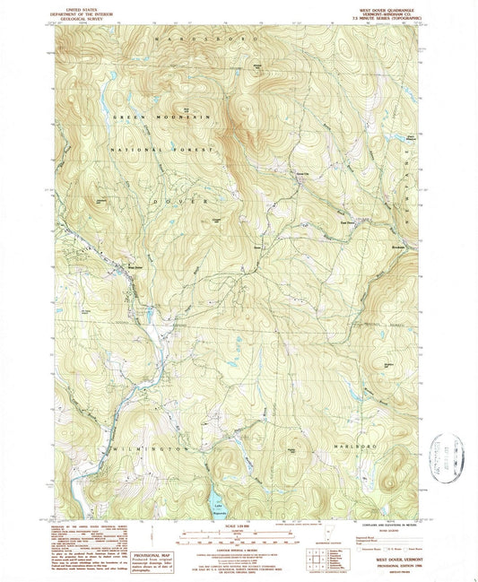 1986 Westover, VT - Vermont - USGS Topographic Map