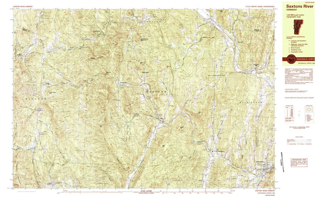 1984 Saxtons River, VT - Vermont - USGS Topographic Map