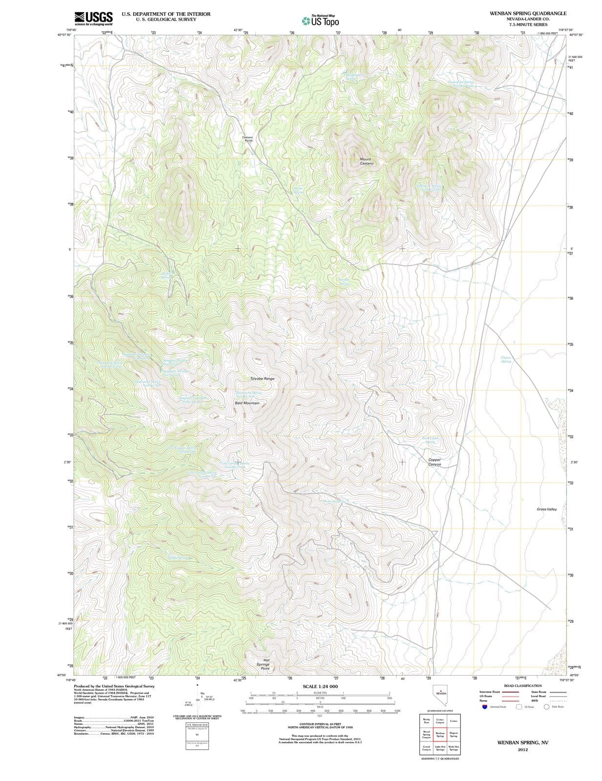 2012 Wenban Spring, NV - Nevada - USGS Topographic Map