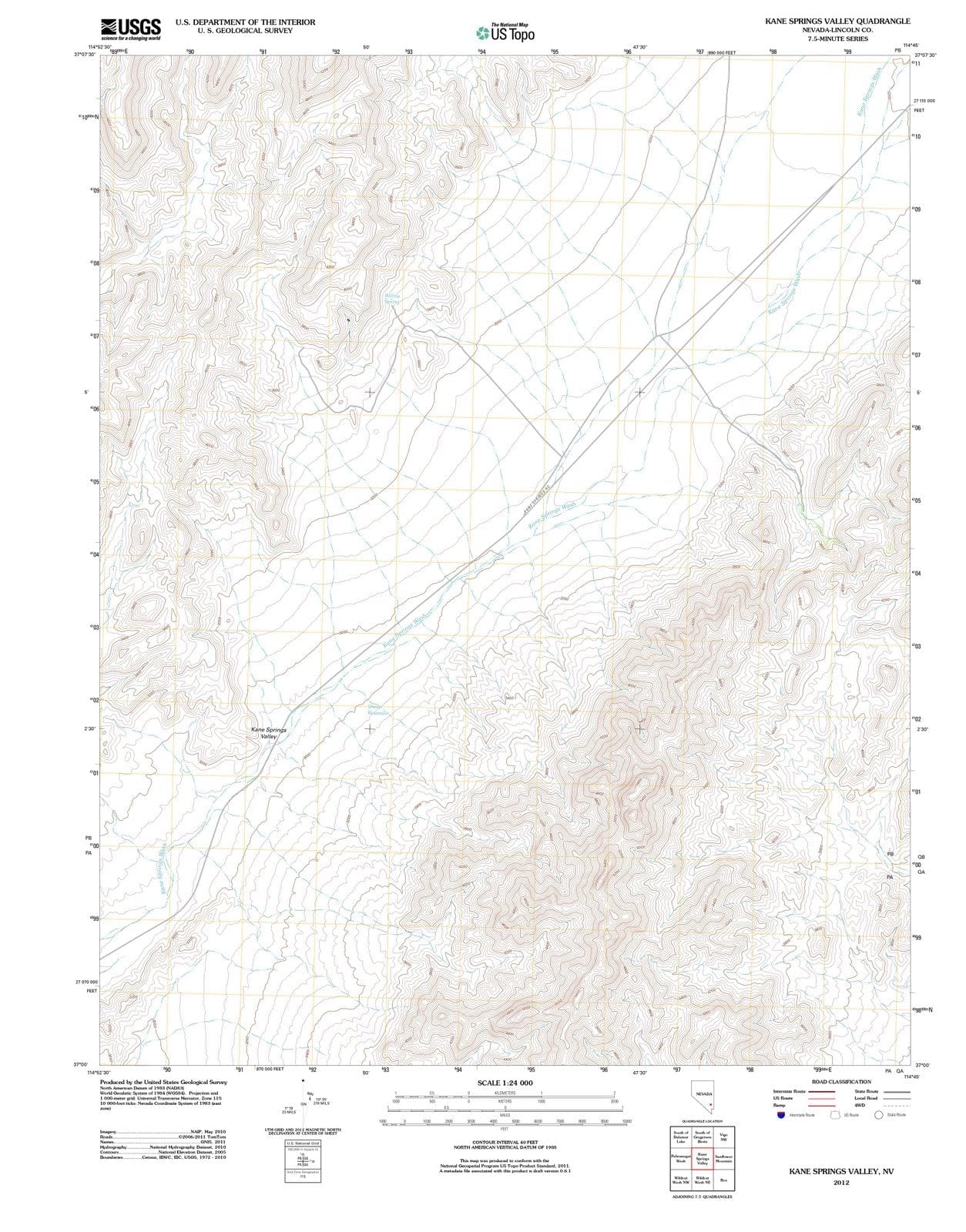 2012 Kane Springs Valley, NV - Nevada - USGS Topographic Map