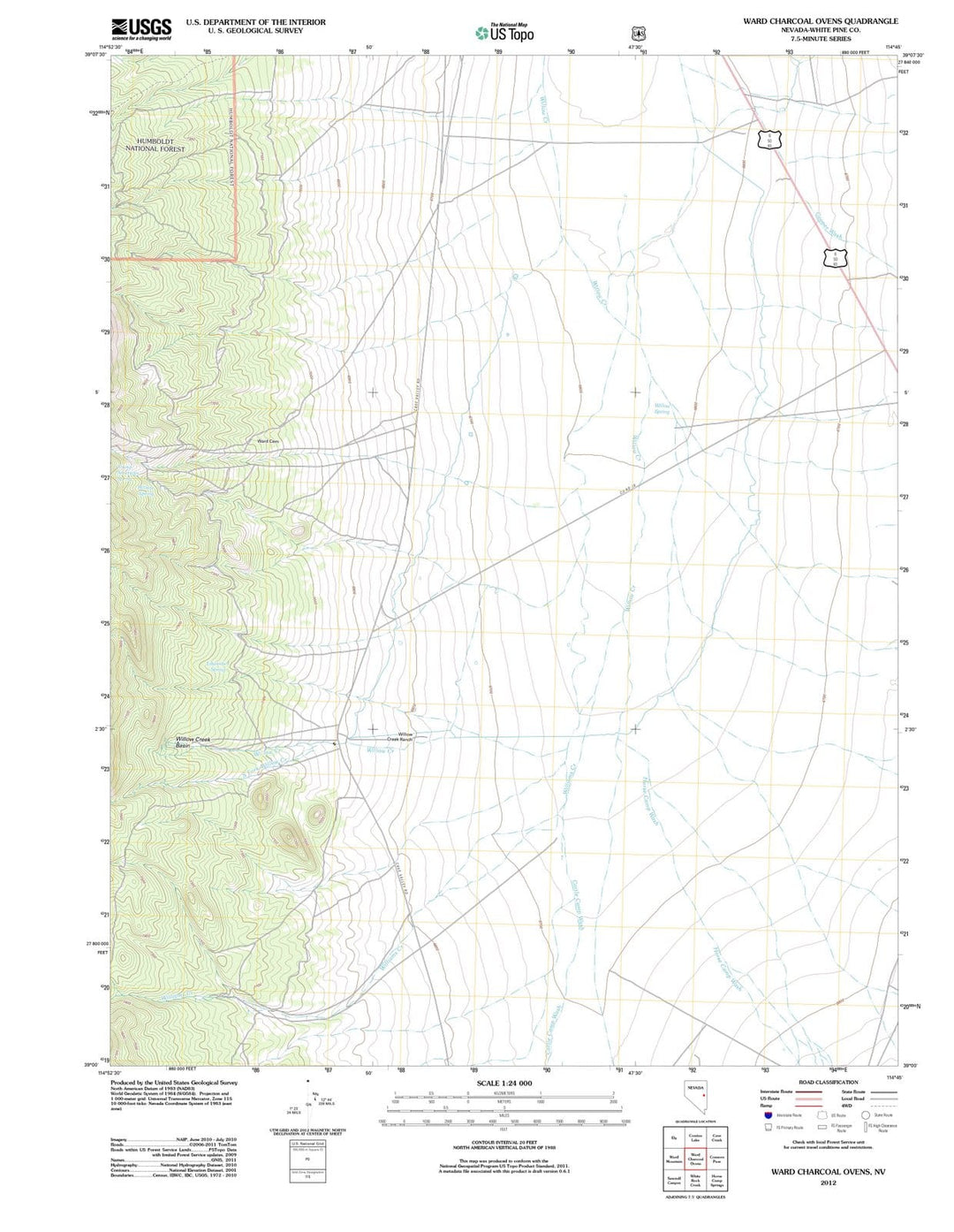 2012 Ward Charcoal Ovens, NV - Nevada - USGS Topographic Map