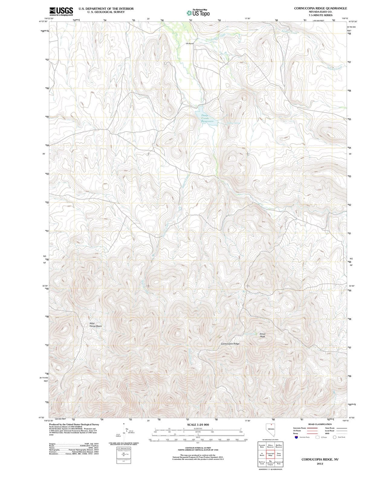 2012 Cornucopia Ridge, NV - Nevada - USGS Topographic Map