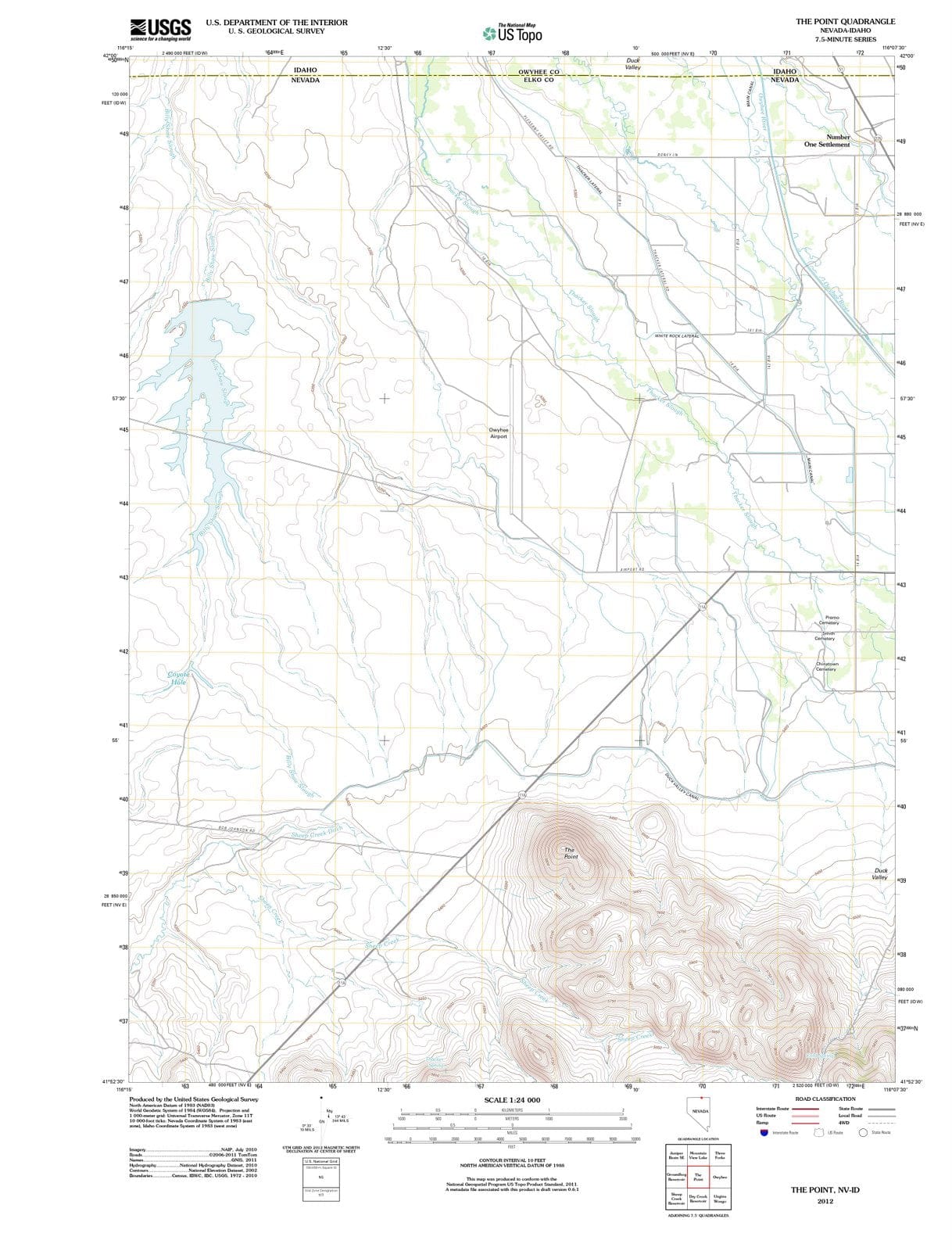 2012 The Point, NV - Nevada - USGS Topographic Map