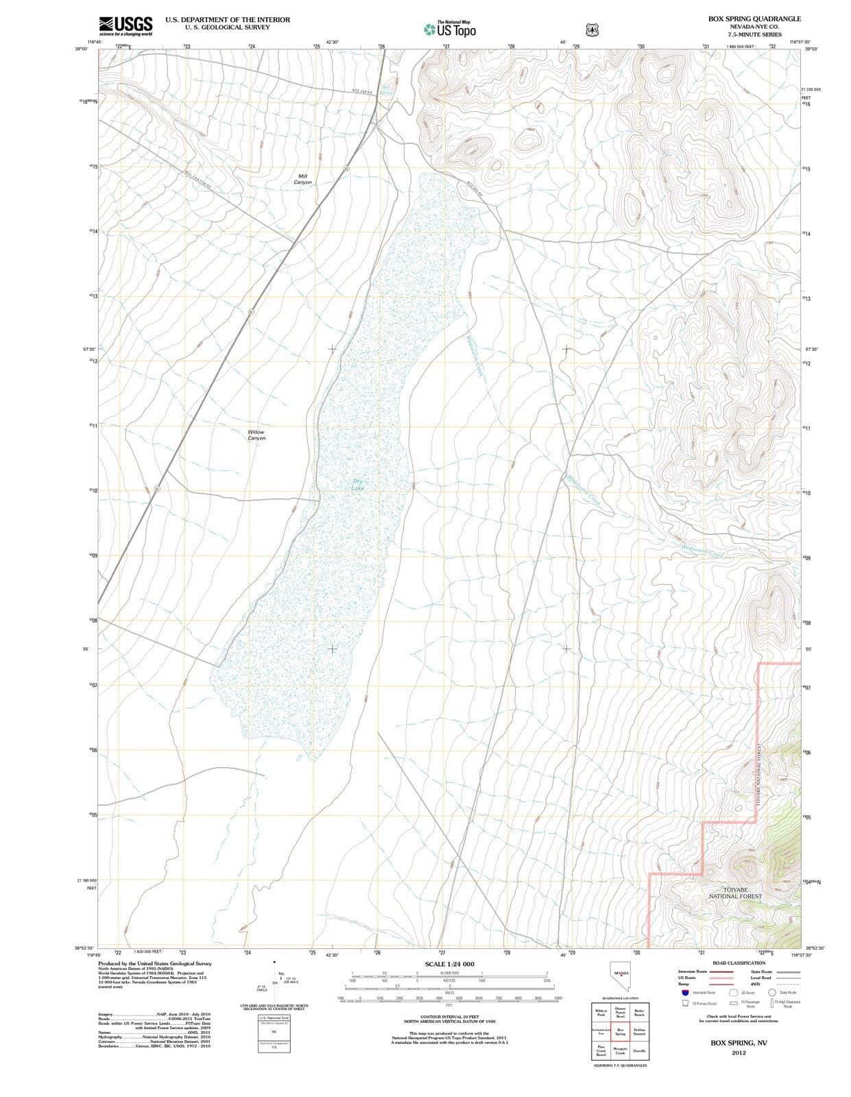 2012 Box Spring, NV - Nevada - USGS Topographic Map