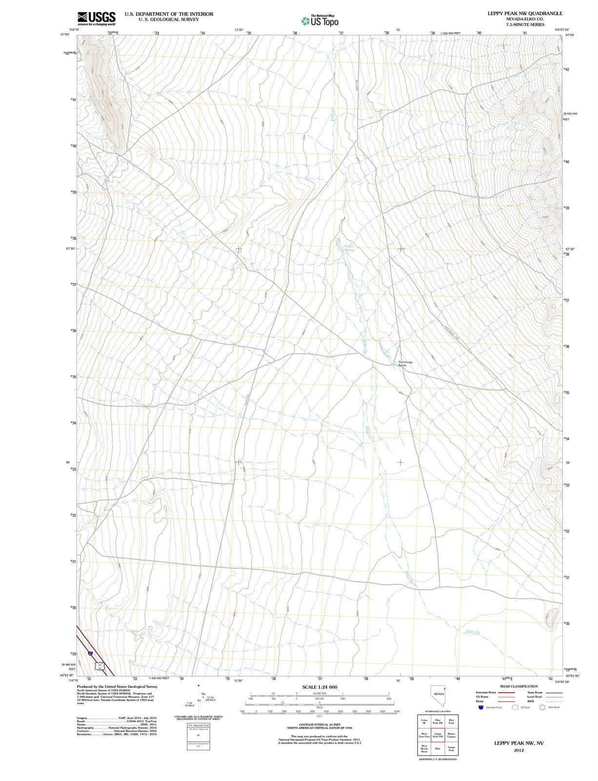 2012 Leppy Peak, NV - Nevada - USGS Topographic Map