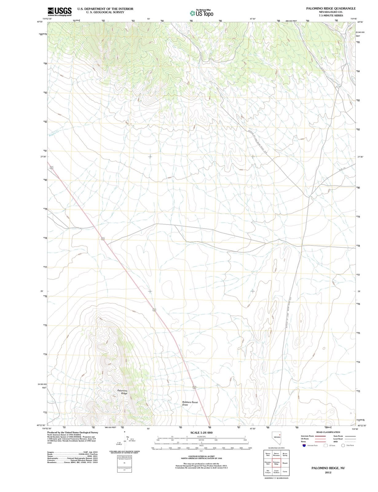 2012 Palomino Ridge, NV - Nevada - USGS Topographic Map