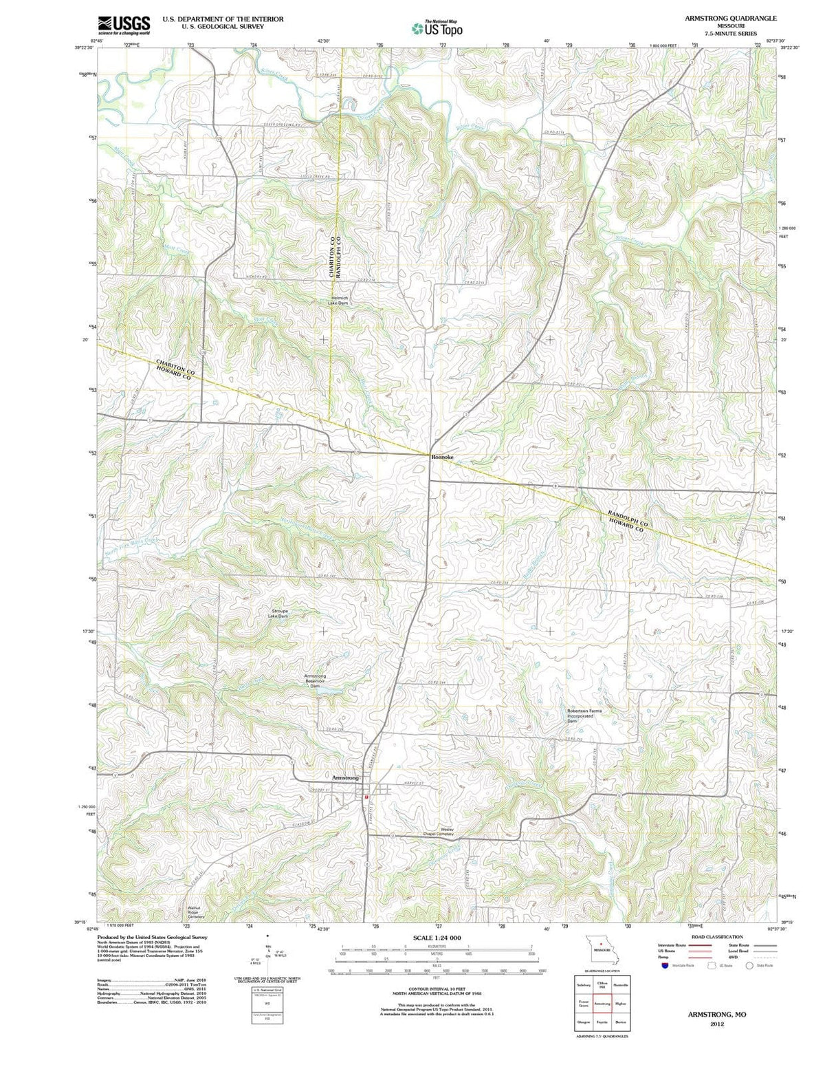 2012 Armstrong, MO - Missouri - USGS Topographic Map