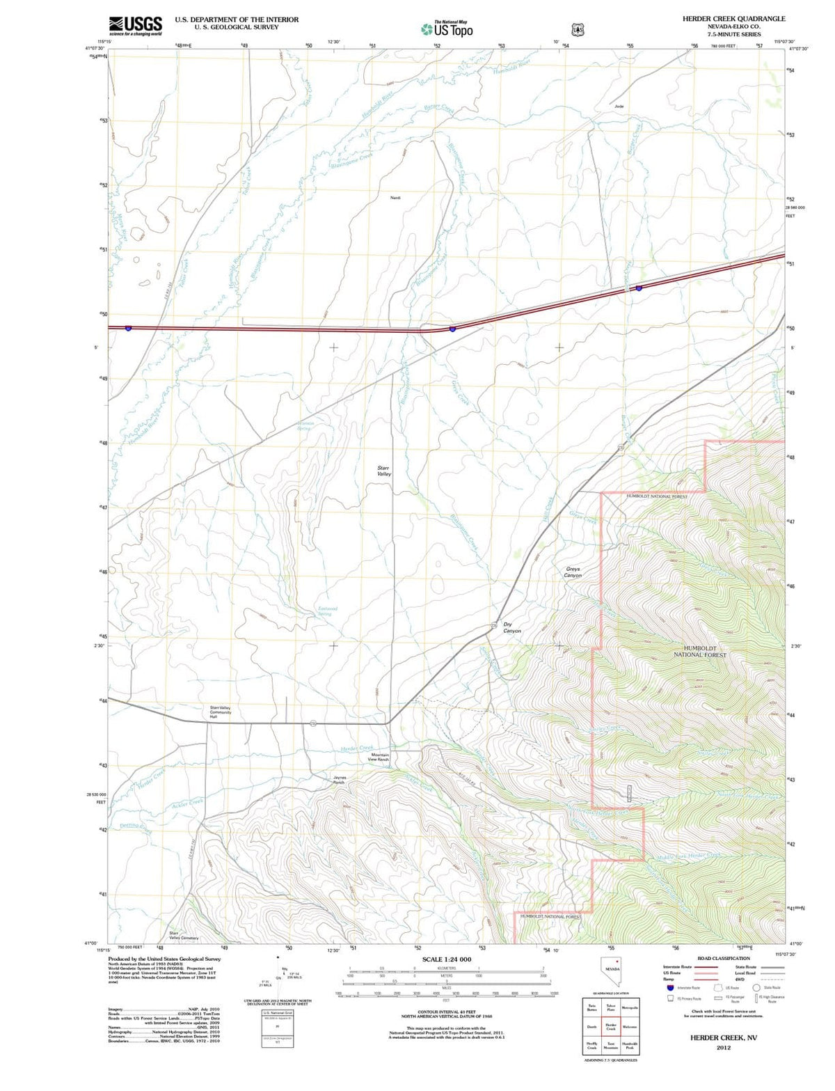 2012 Herder Creek, NV - Nevada - USGS Topographic Map