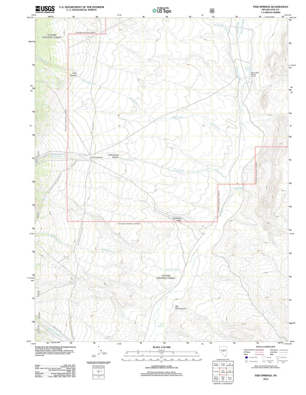 2012 Fish Springs, NV - Nevada - USGS Topographic Map