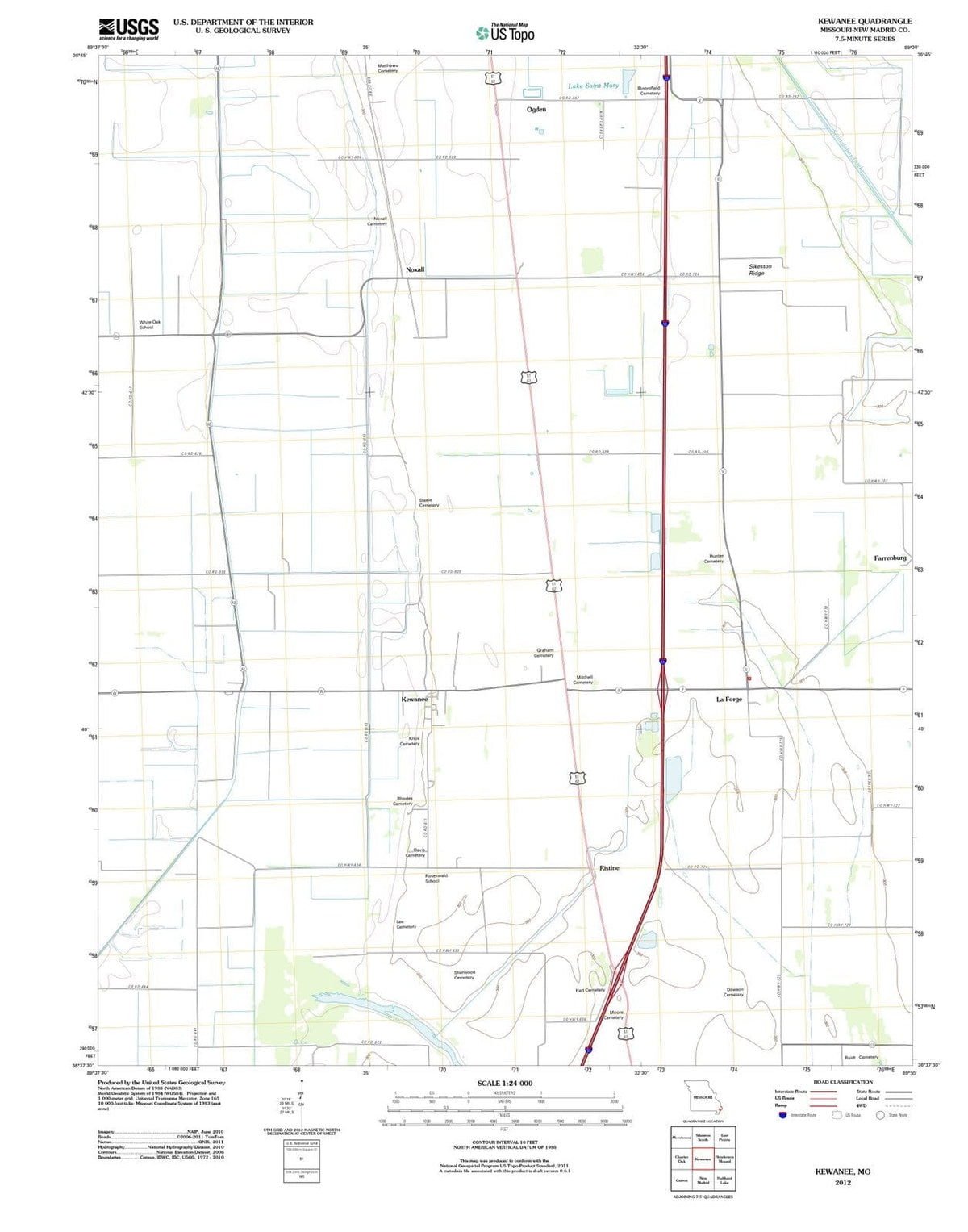 2012 Kewanee, MO - Missouri - USGS Topographic Map