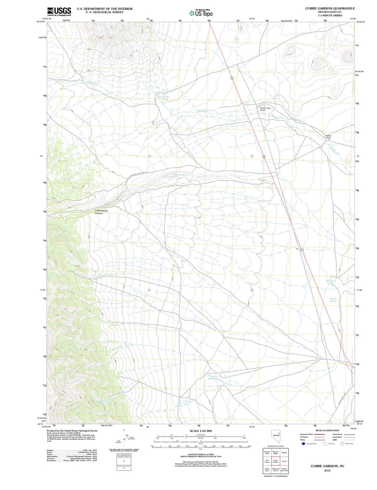 2012 Currie Gardens, NV - Nevada - USGS Topographic Map