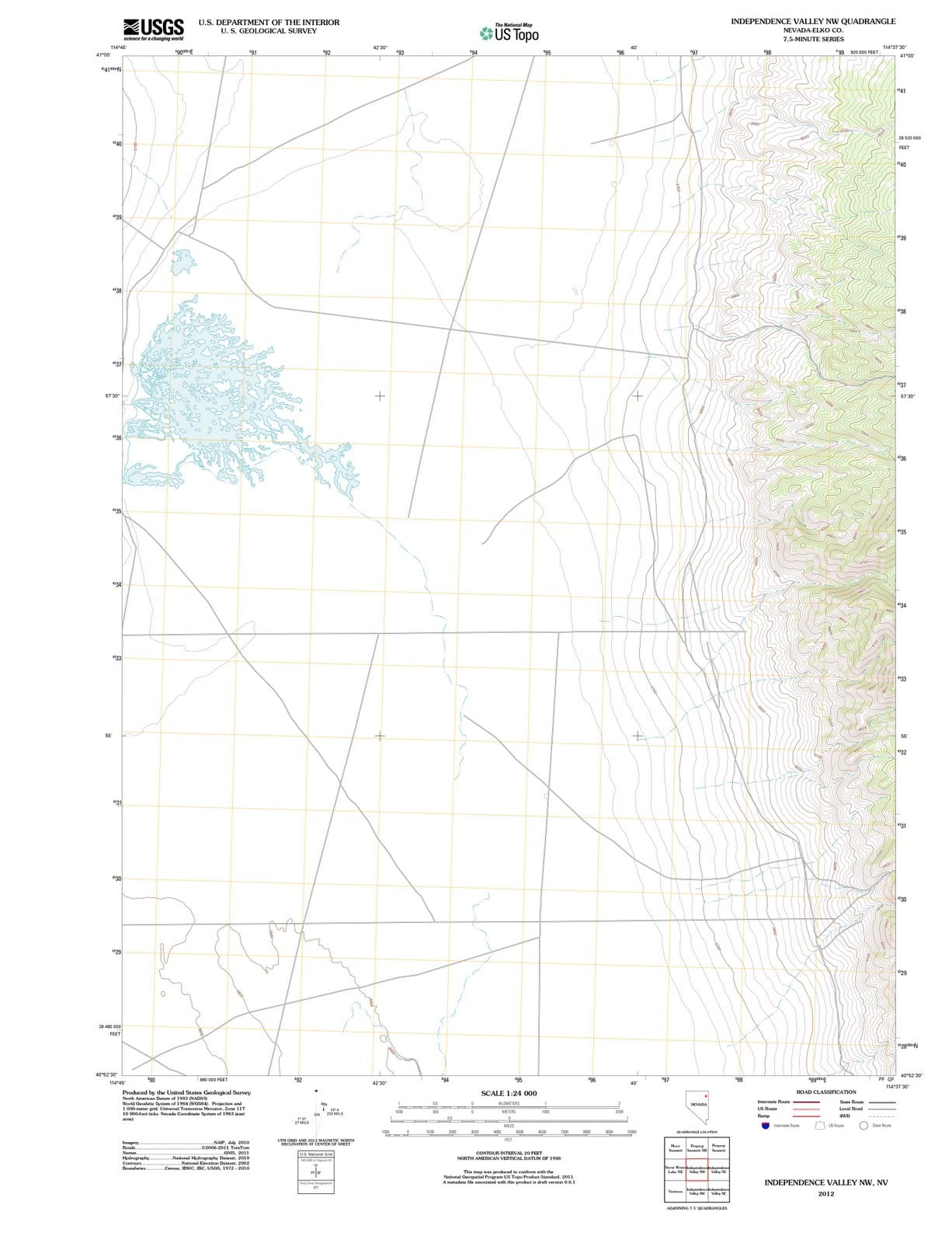 2012 Independence Valley, NV - Nevada - USGS Topographic Map