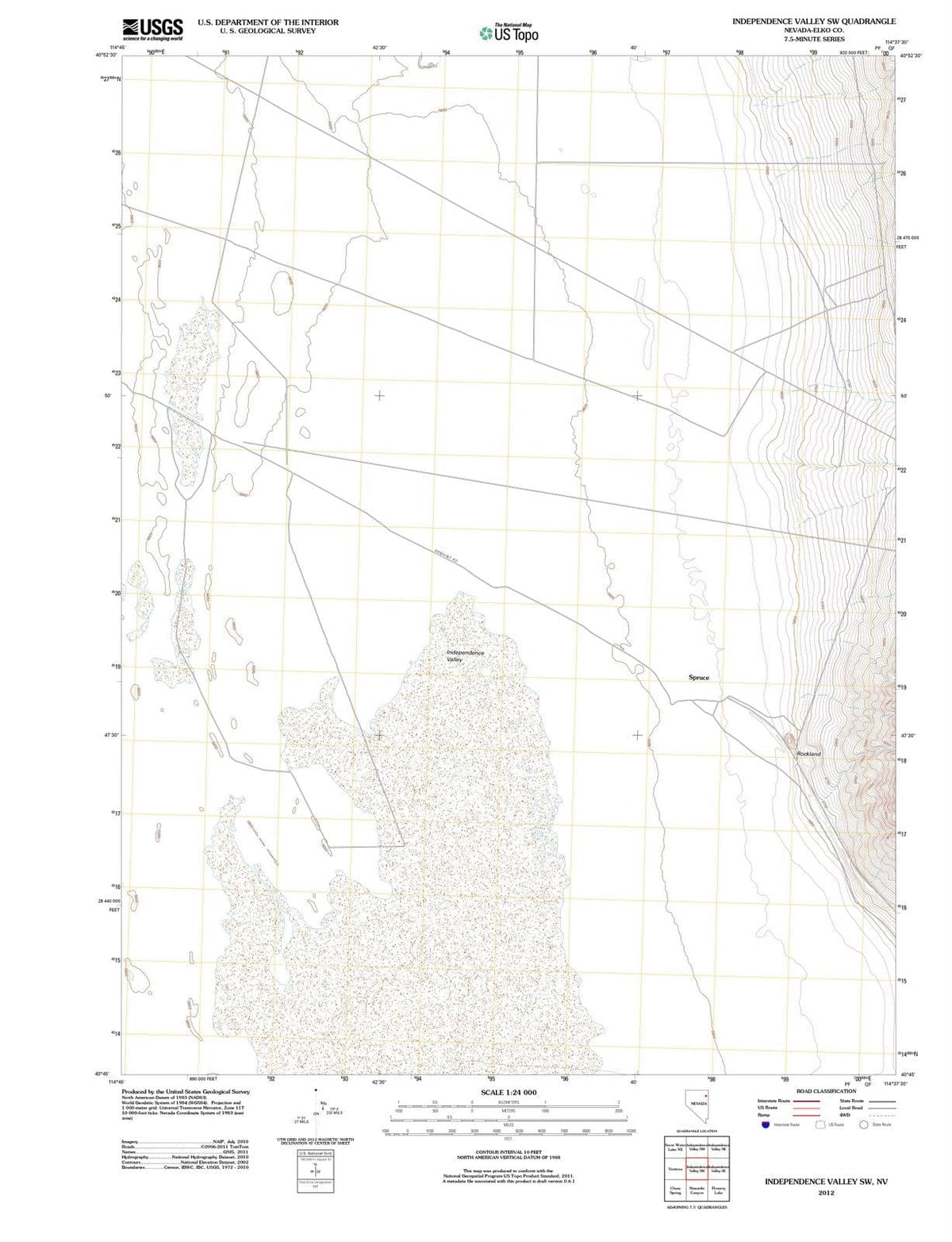 2012 Independence Valley, NV - Nevada - USGS Topographic Map