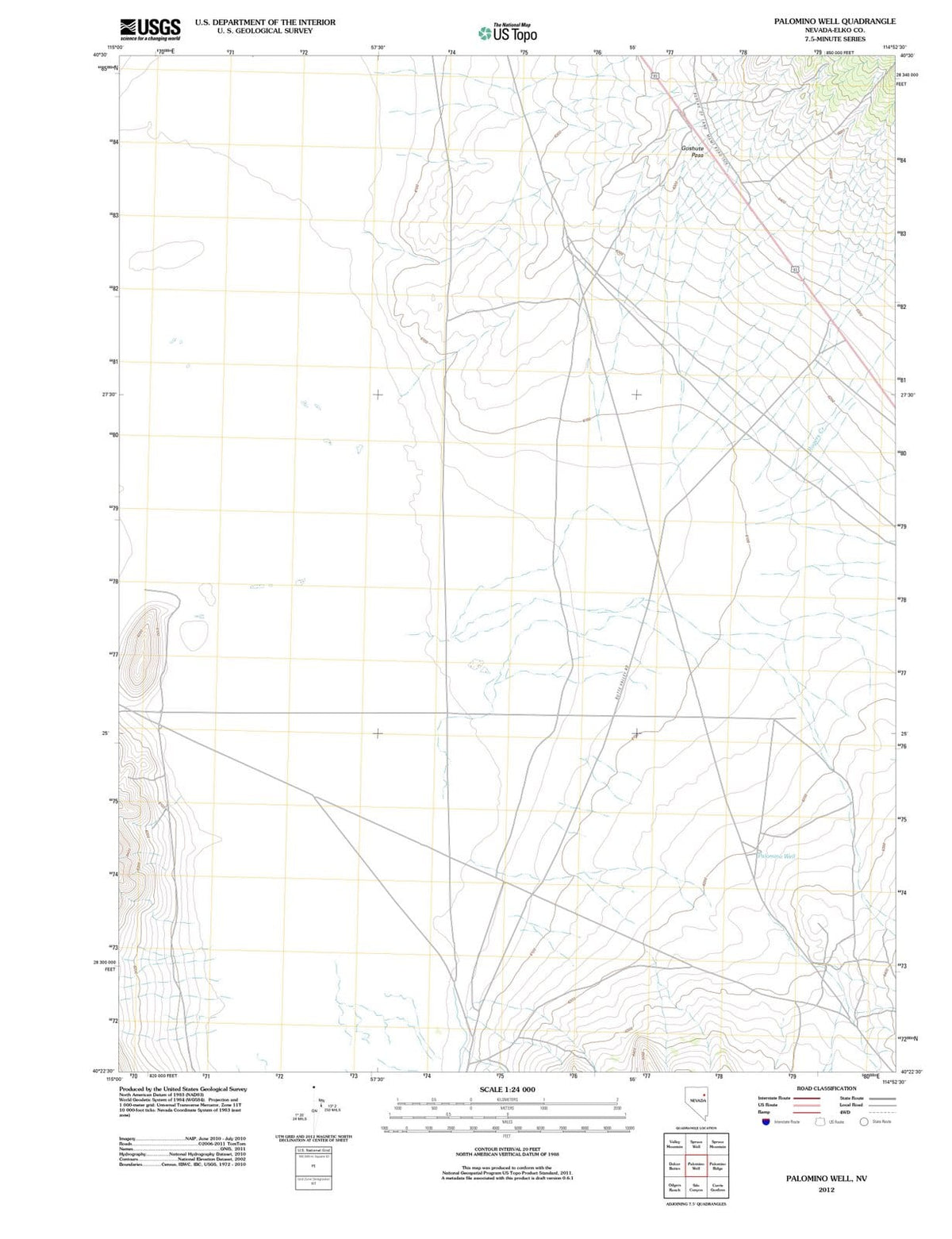 2012 Palomino Well, NV - Nevada - USGS Topographic Map