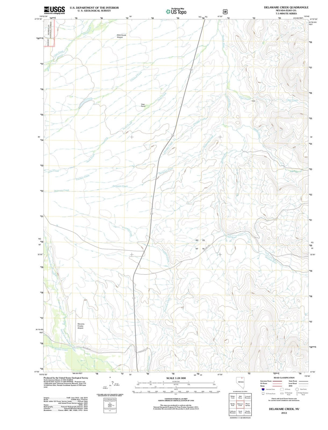 2012 Delaware Creek, NV - Nevada - USGS Topographic Map