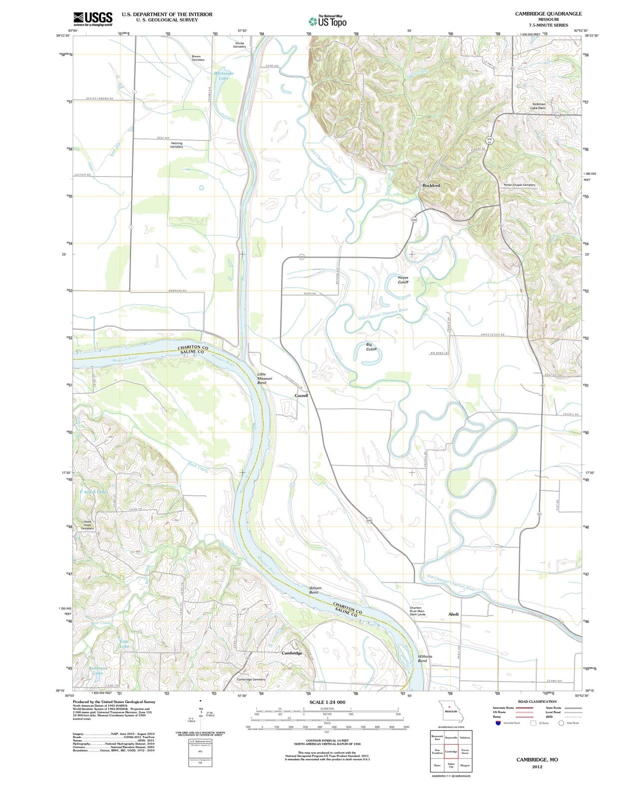 2012 Cambridge, MO - Missouri - USGS Topographic Map