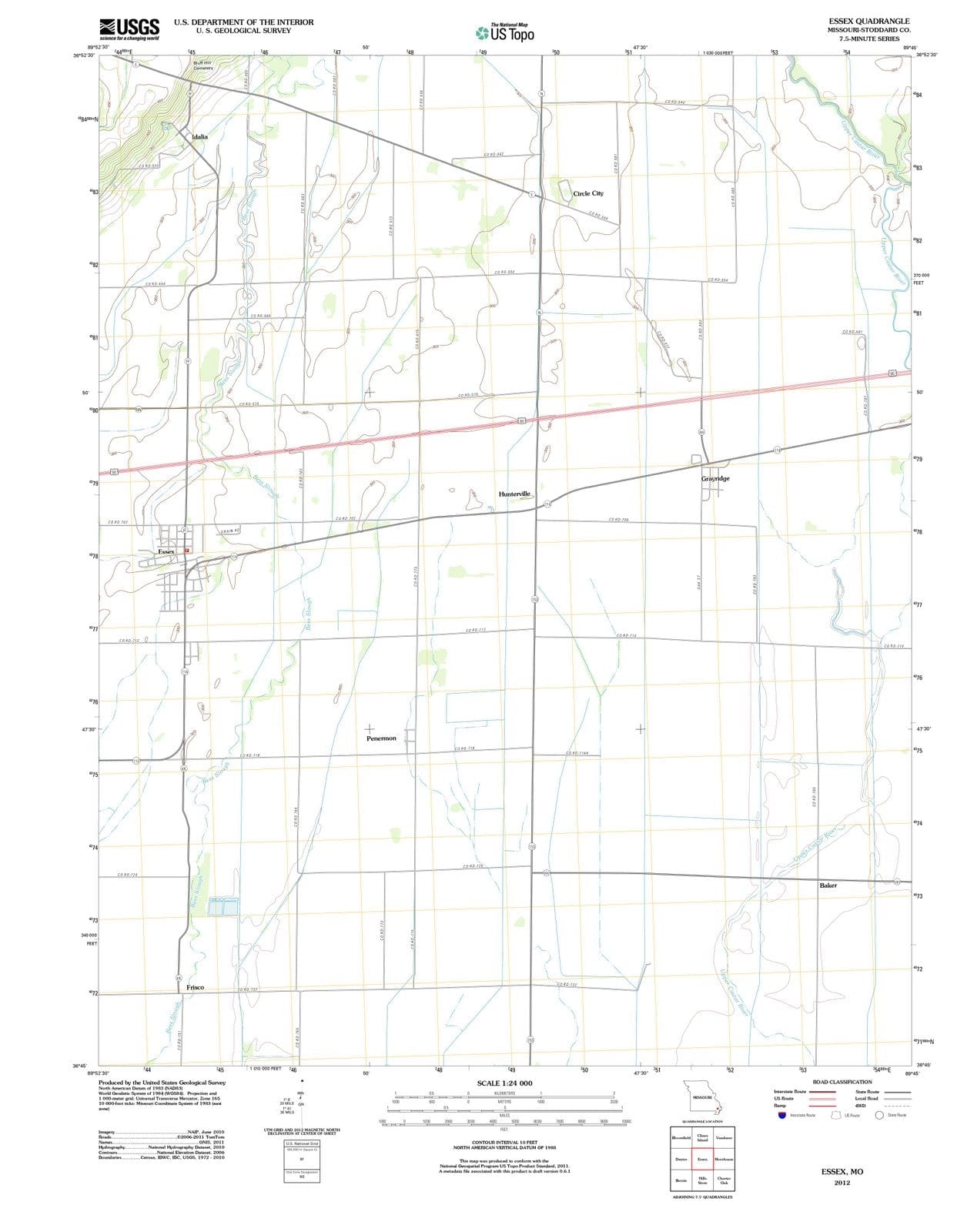 2012 Essex, MO - Missouri - USGS Topographic Map