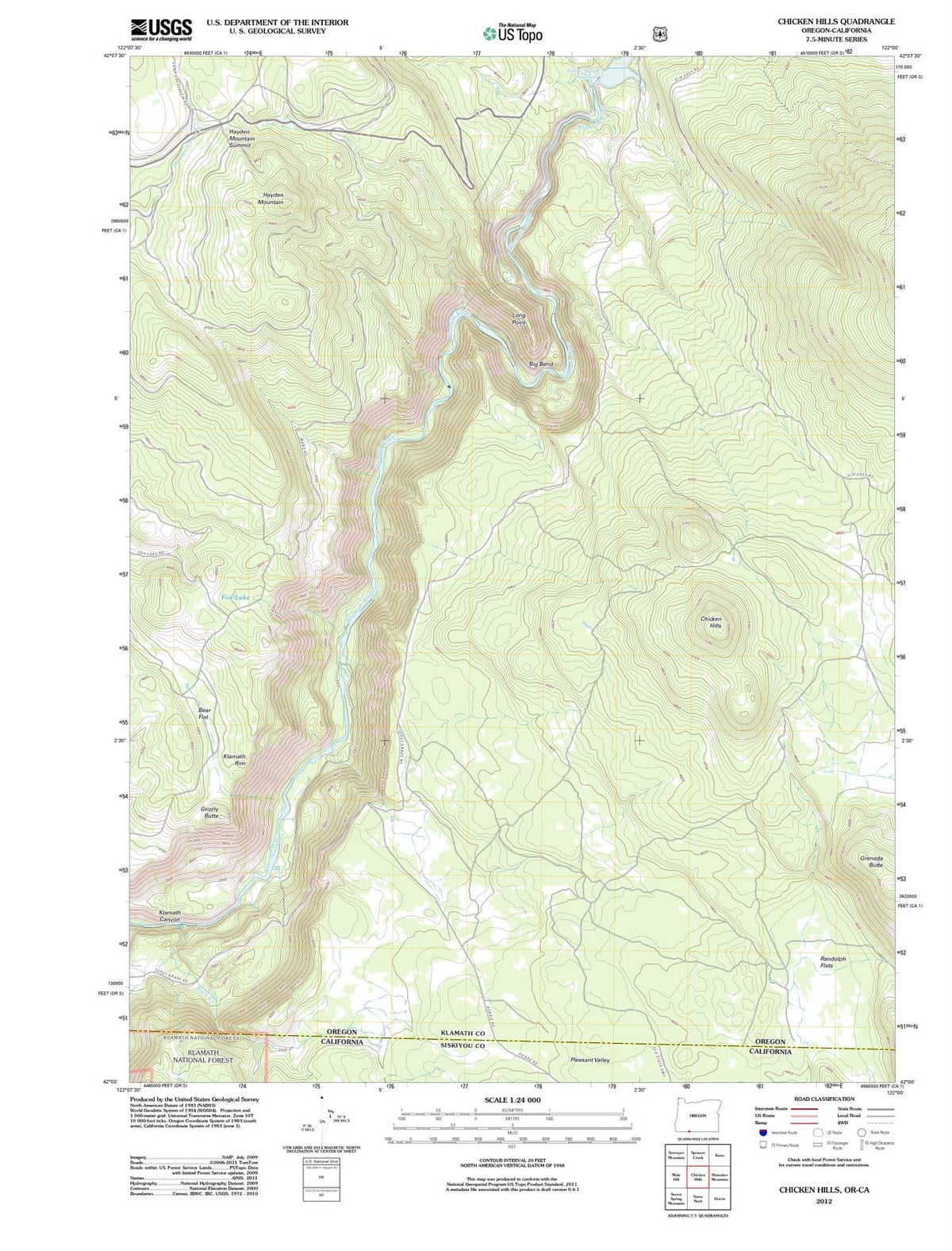 2012 Chicken Hills, OR - Oregon - USGS Topographic Map