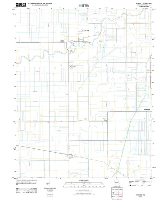 2012 Wardell, MO - Missouri - USGS Topographic Map