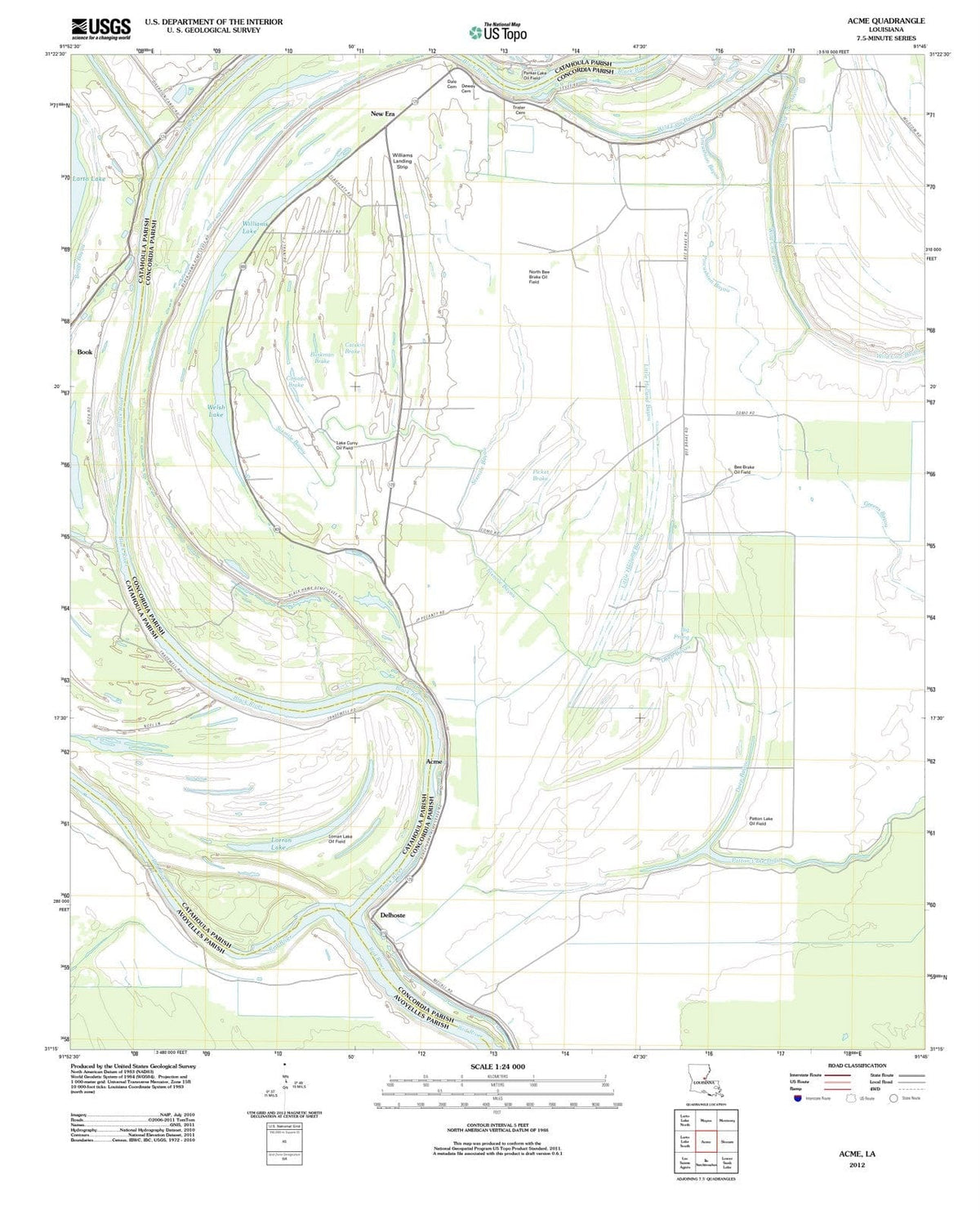 2012 Acme, LA - Louisiana - USGS Topographic Map