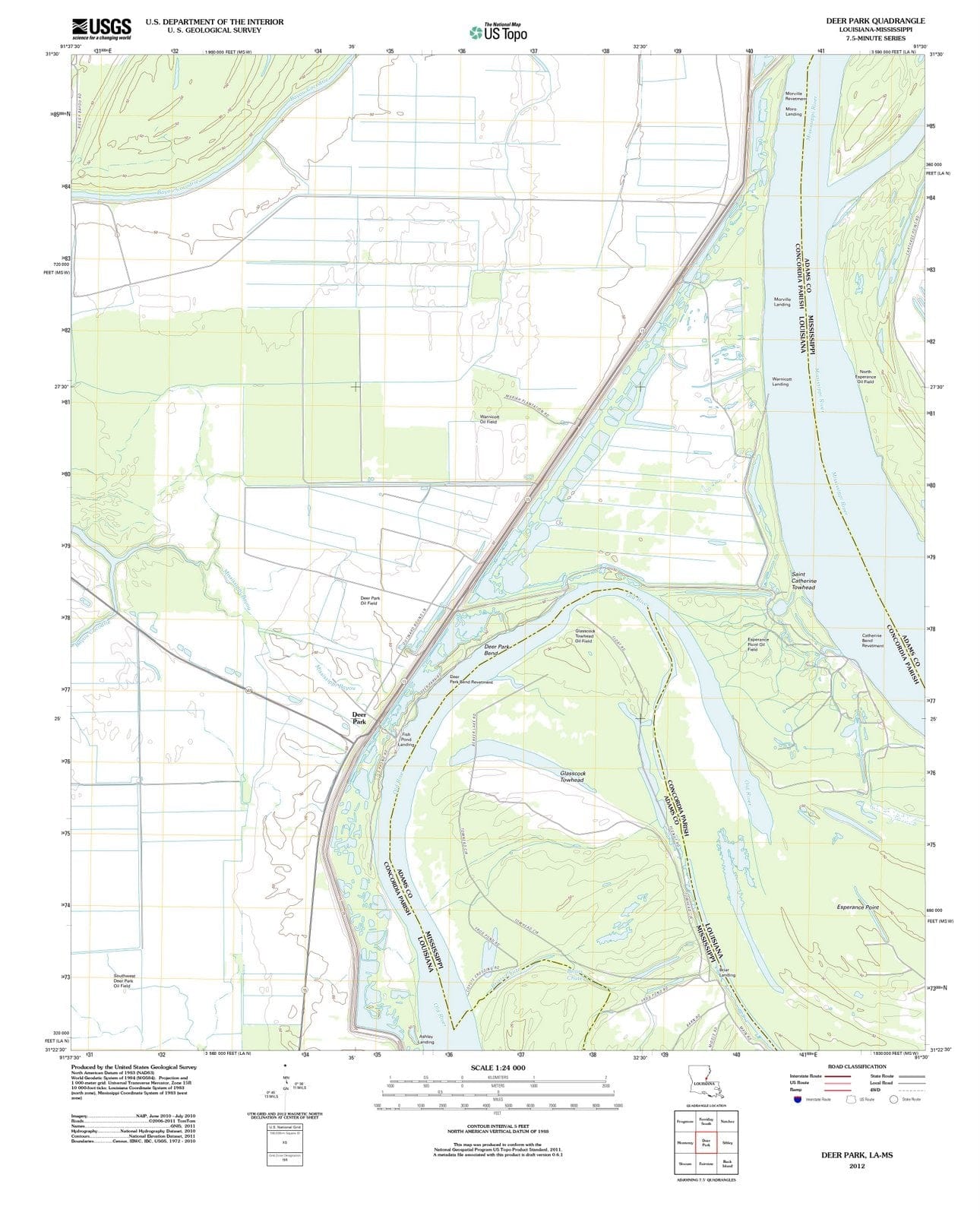 2012 Deer Park, LA - Louisiana - USGS Topographic Map