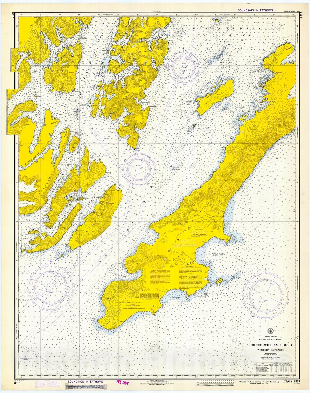 Historic Nautical Map - Prince William Sound, Western Entrance, 1973 NOAA Chart - Alaska (AK) - Vintage Wall Art