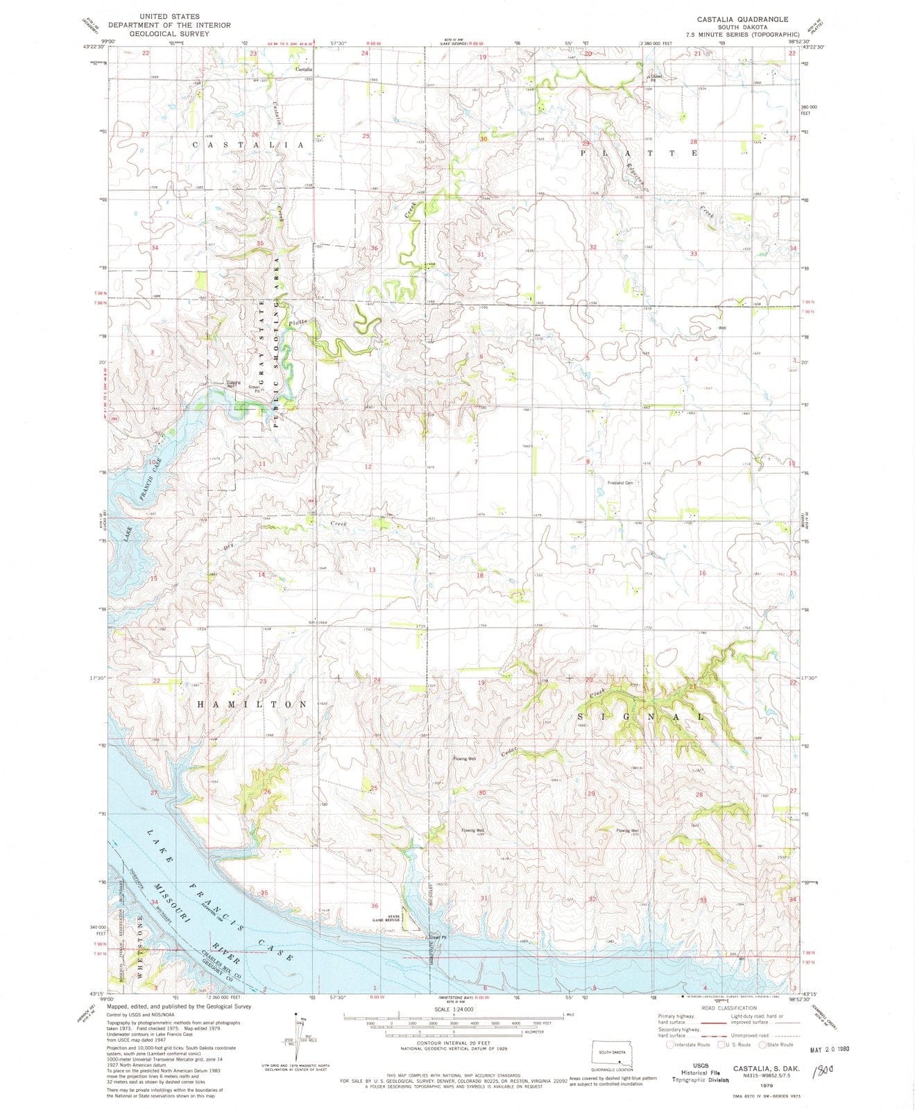 1979 Castalia, SD - South Dakota - USGS Topographic Map
