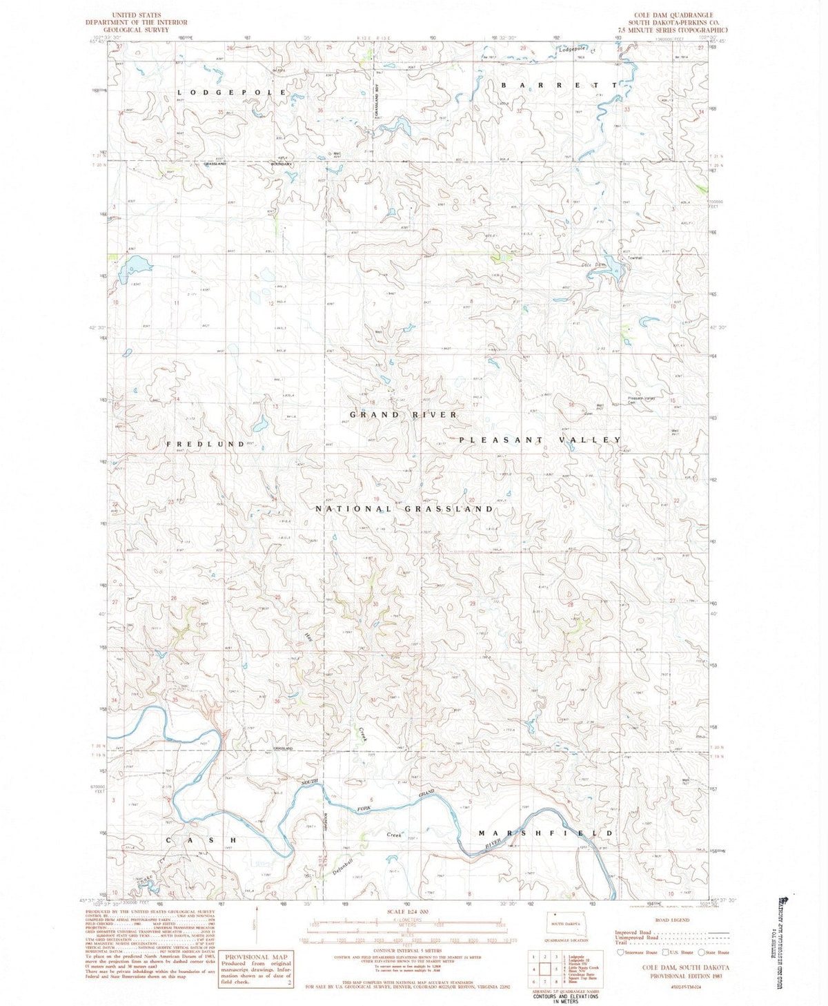 1983 Coleam, SD - South Dakota - USGS Topographic Map