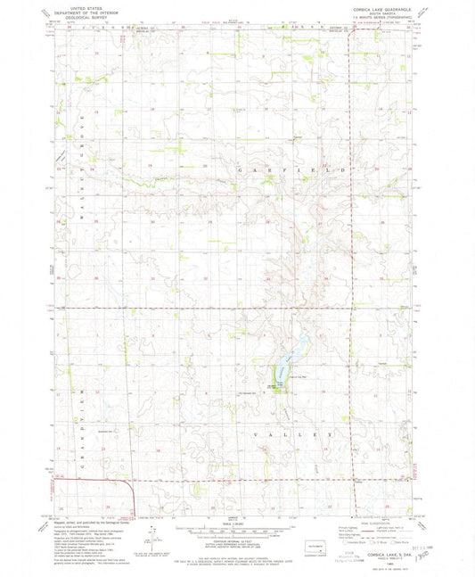 1980 Corsica Lake, SD - South Dakota - USGS Topographic Map