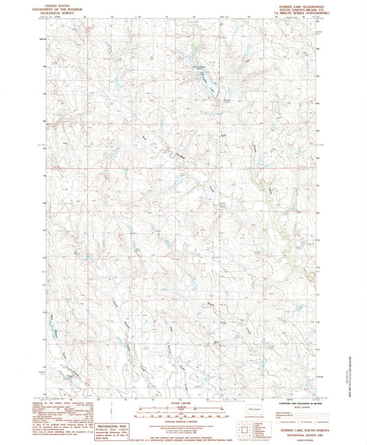 1983 Durkee Lake, SD - South Dakota - USGS Topographic Map