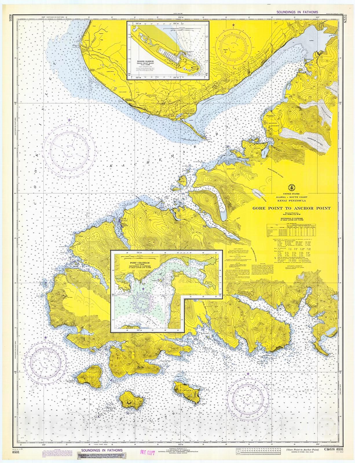 Historic Nautical Map - Gore Point To Anchor Point, 1973 NOAA Chart - Alaska (AK) - Vintage Wall Art