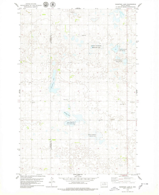 1978 Feinstein Lake, SD - South Dakota - USGS Topographic Map