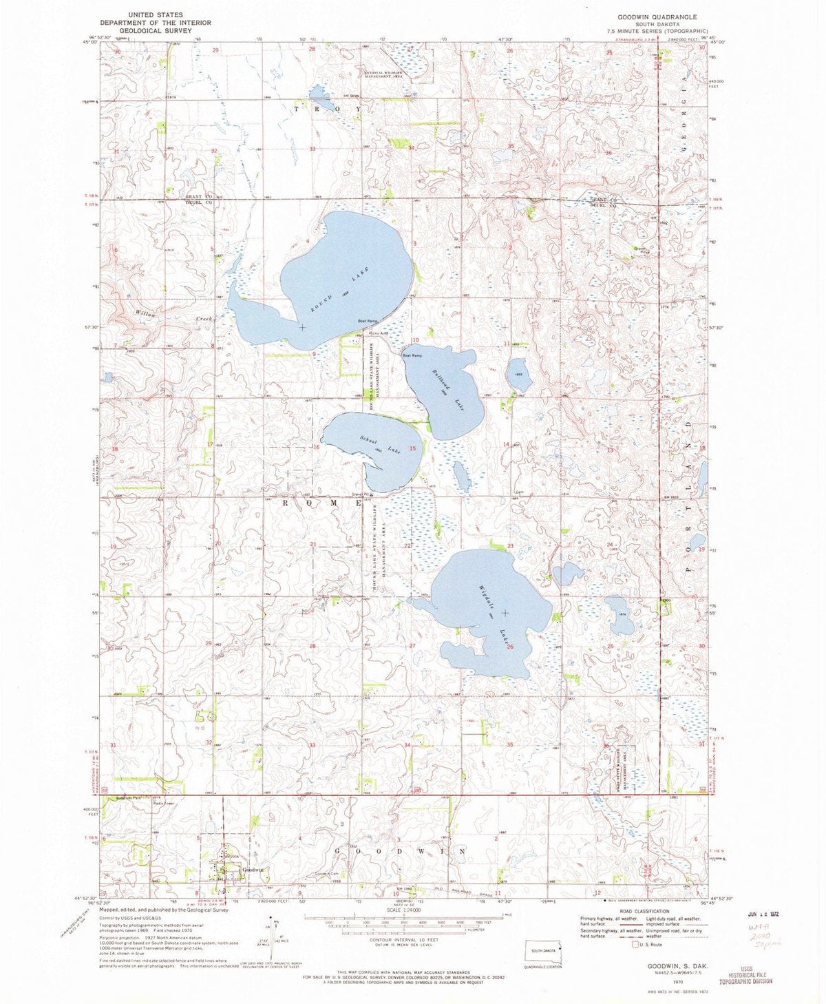 1970 Goodwin, SD - South Dakota - USGS Topographic Map