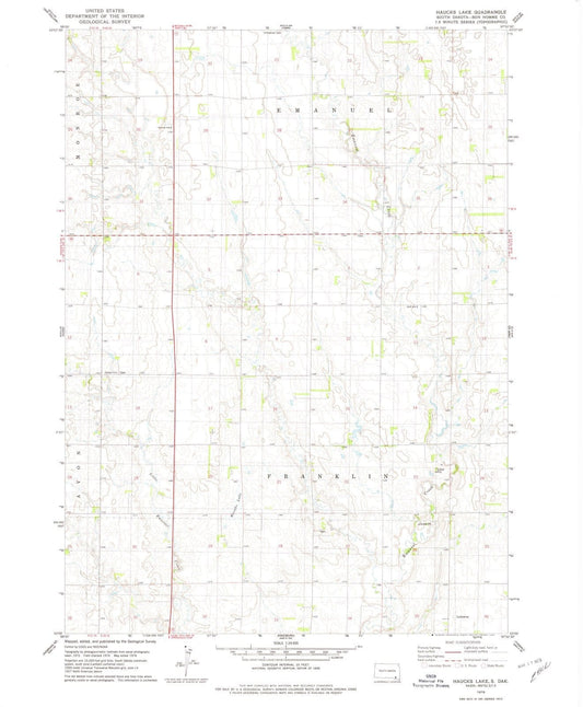 1978 Haucks Lake, SD - South Dakota - USGS Topographic Map