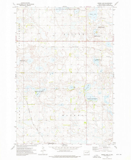 1973 Heggs Lake, SD - South Dakota - USGS Topographic Map