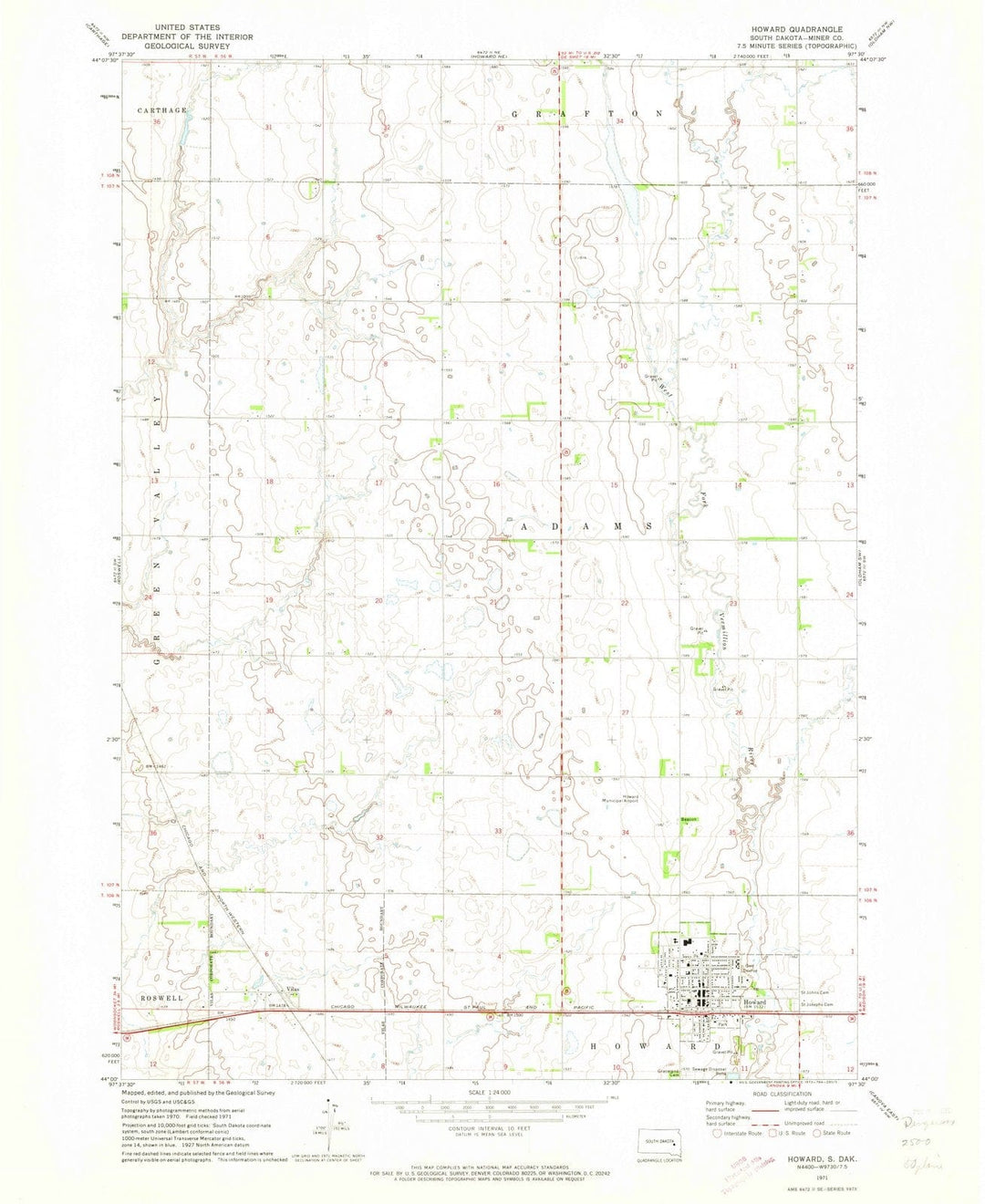 1971 Howard, SD - South Dakota - USGS Topographic Map