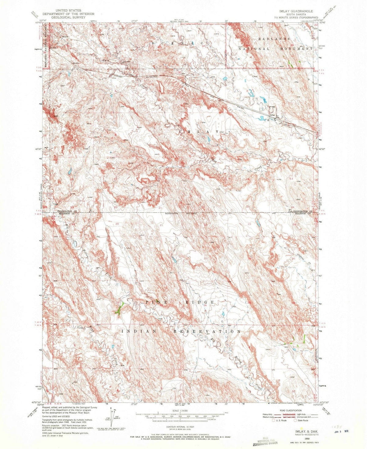 1950 Imlay, SD - South Dakota - USGS Topographic Map