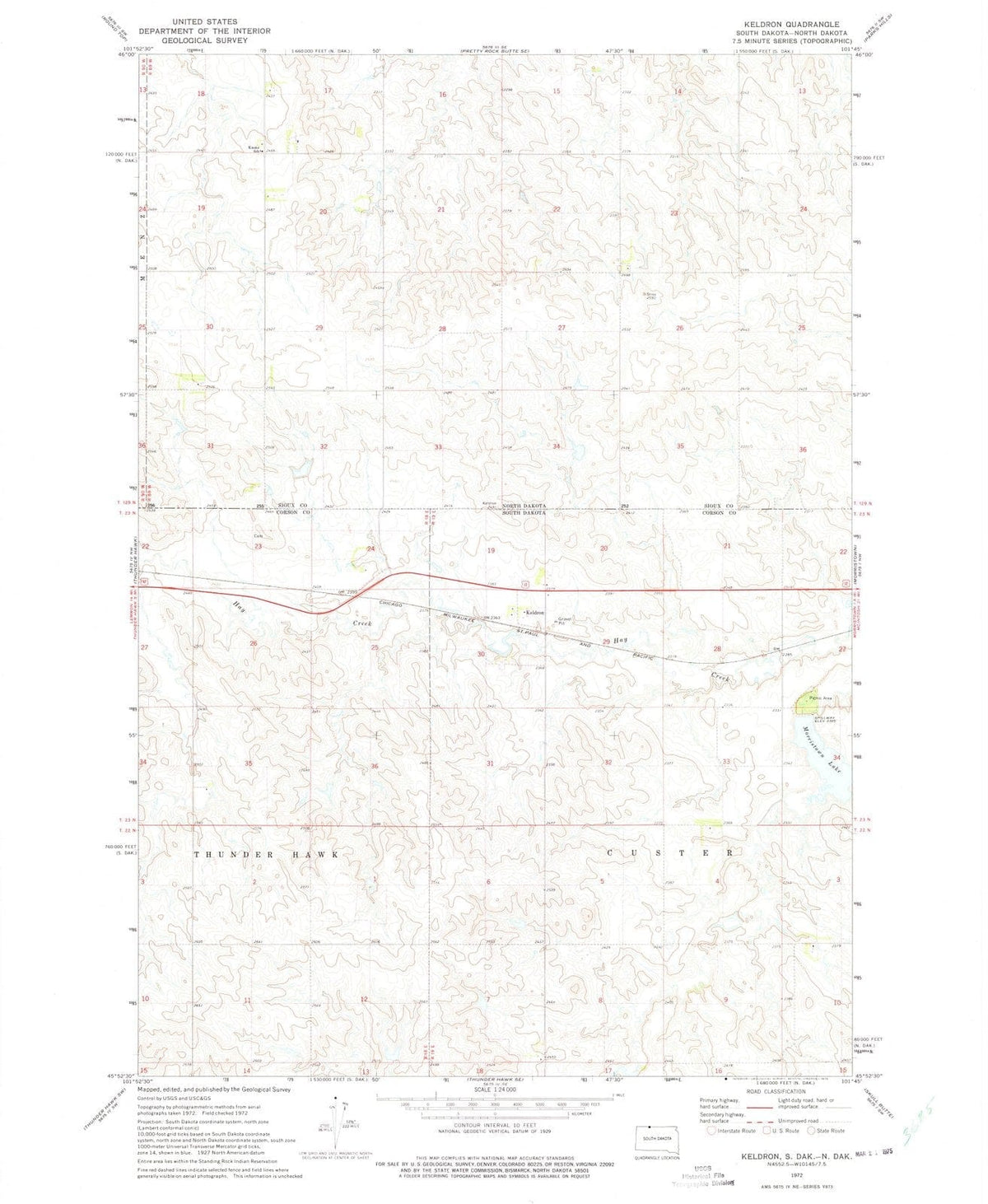 1972 Keldron, SD - South Dakota - USGS Topographic Map