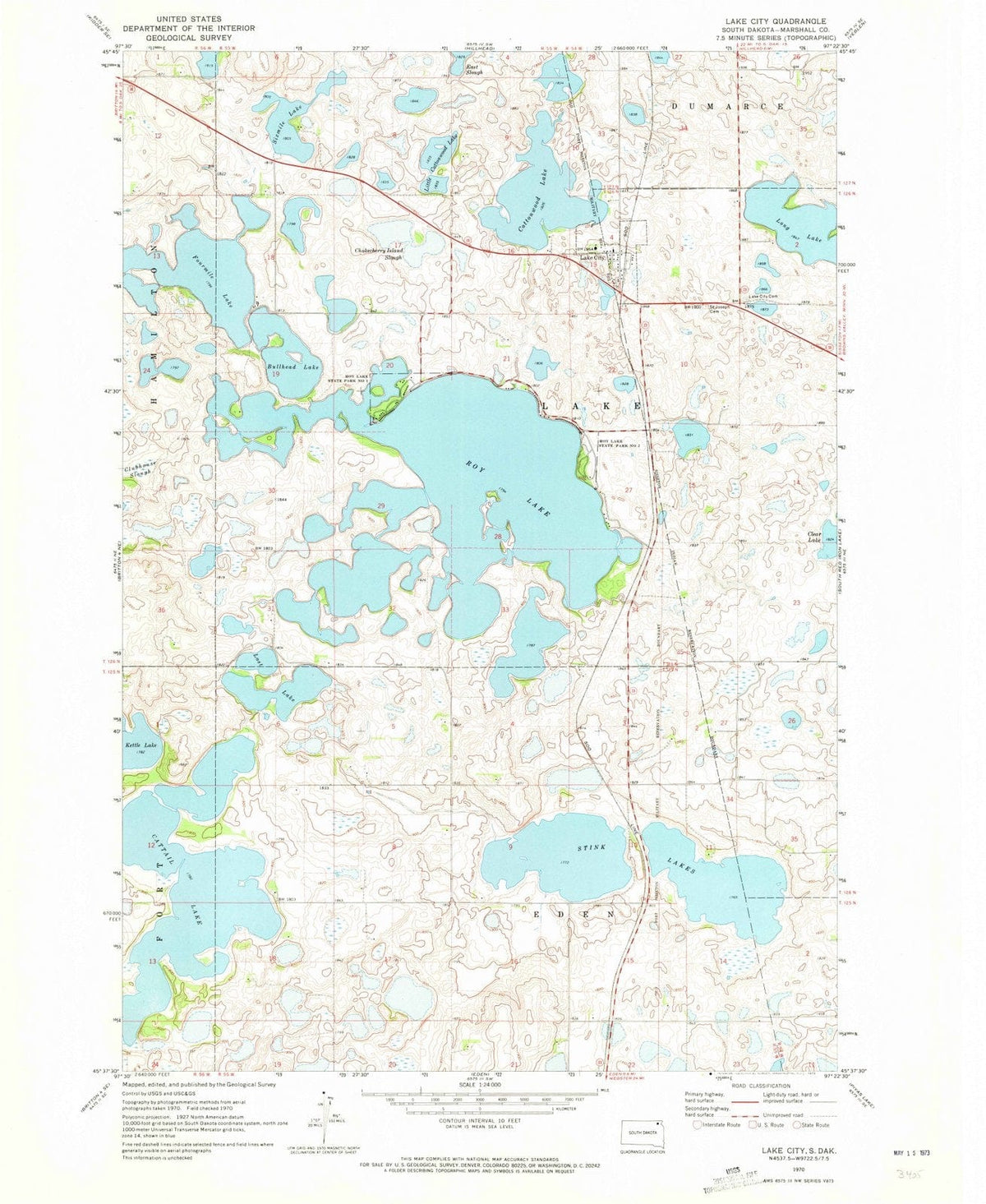1970 Lake City, SD - South Dakota - USGS Topographic Map